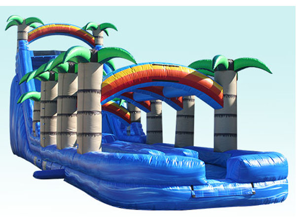 Tropical inflatable water slide